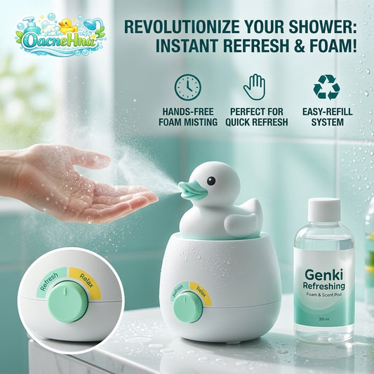 OacneHna™ Automatic Duck Foam Mist Dispenser – Touchless Smart Soap Dispenser with Refresh & Relax Modes – Cute Rechargeable Hand Sanitizer Station for Home & Kids